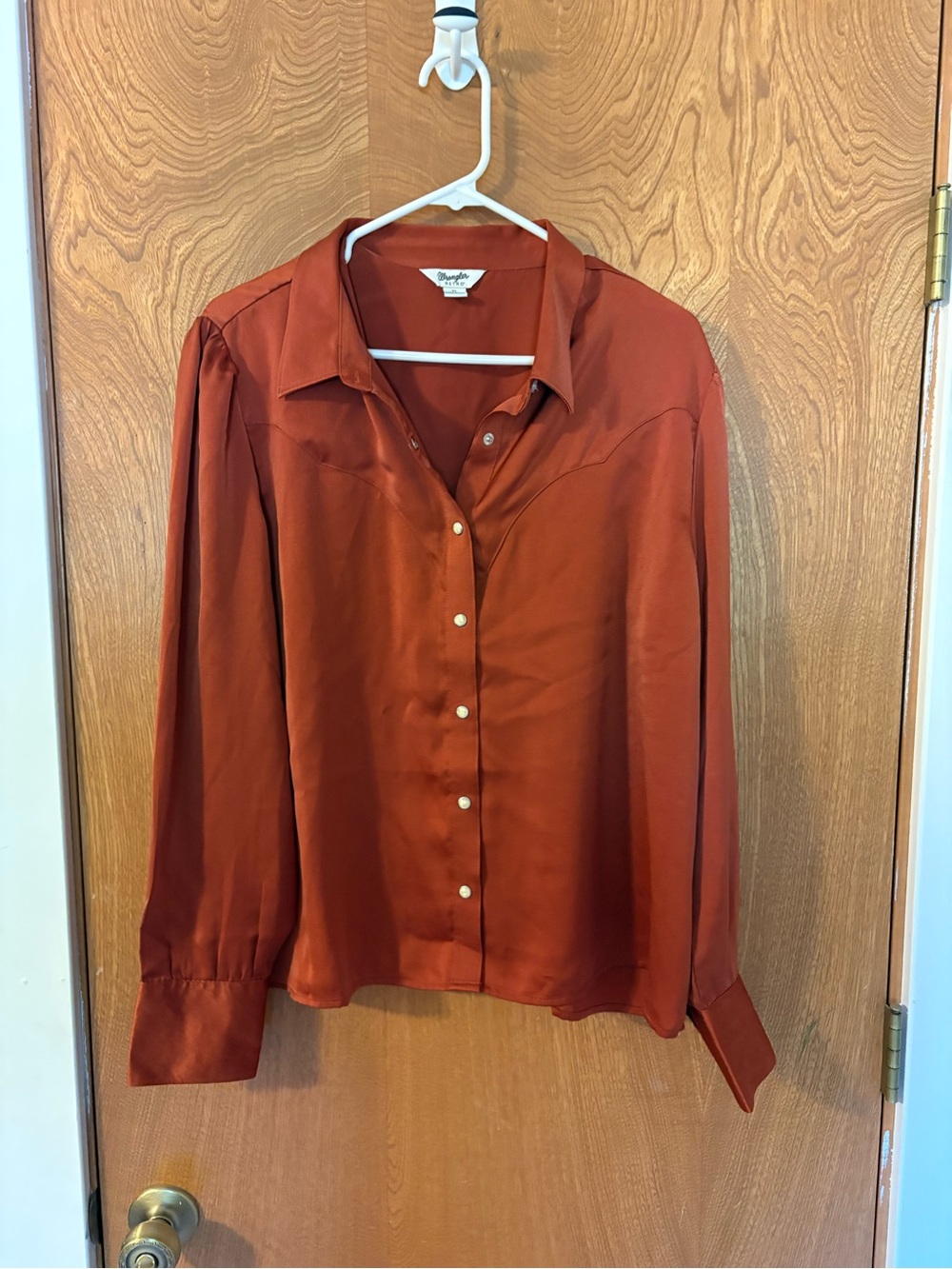 Vintage Wrangler Rust Pearl Snap Blouse